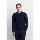 AVVA Erkek Lacivert Polo Yaka Fermuarlı Rayon Karışımlı Regular Fit Kazak A62Y5022 - 2XL