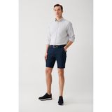 Avva Erkek Lacivert Relaxed Fit Esnek Patara Chino Kanvas Şort B003730