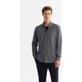 Avva Erkek Lacivert Slim Fit Düğmeli Yaka %100 Pamuk Flanel Gömlek A42Y2002 - XL