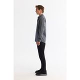Avva Erkek Lacivert Slim Fit Düğmeli Yaka %100 Pamuk Flanel Gömlek A42Y2002