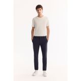 Avva Erkek Lacivert Yanı Lastikli Hızlı Kuruyan Kırışmaz Slim Fit Pantolon A52Y3077