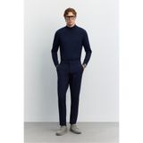 Avva Erkek Lacivert Yanı Lastikli Kırışmaz Hızlı Kuruyan Teknik Kumaş Slim Fit Pantolon A62Y3077