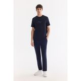 Avva Erkek Lacivert Yanı Lastikli Kırışmaz Teknik Kumaş Slim Fit Chino Pantolon A61Y3077