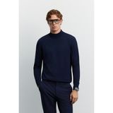 AVVA Erkek Lacivert Yarım Balıkçi Yaka Basic Düz Rayon Kazak B005151