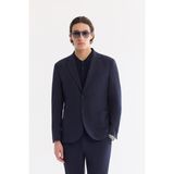 AVVA Erkek Lacivet Mono Yaka Torba Cepli Çift Yırtmaç Astarsız Bi-Stretch Comfort Fit Ceket A61Y4012 - 46 - Lacivert
