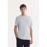 Avva Erkek Mavi Bisiklet Yaka Baskılı Bi-Stretch İnterlok Regular Fit T-shirt A61Y1058