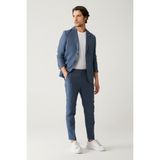 Avva Erkek Mavi Yandan Cepli Keten Karışımlı Relaxed Fit Pantolon A41Y3260 - 31