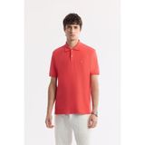 Avva Erkek Mercan Kıvrılmaz Polo Yaka %100 Pamuk Basic Regular Fit T-Shirt B001032 - 3XL