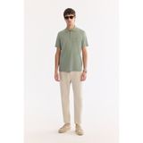 AVVA Erkek Mint Kıvrılmaz Polo Yaka Fermuarlı %100 Pamuk Regular Fit T-Shirt A61Y1038 - Mint Yeşil