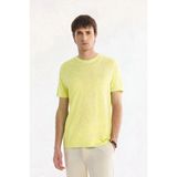 Avva Erkek Neon Yeşil Bisiklet Yaka Triko Regular Fit T-Shirt A41Y5074 - Neon Yeşili - M