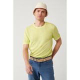 Avva Erkek Neon Yeşil Bisiklet Yaka Triko Regular Fit T-Shirt A41Y5074 - Neon Yeşili - XS
