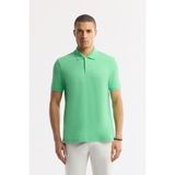Avva Erkek Neon Yeşil Kıvrılmaz Polo Yaka %100 Pamuk Basic Regular Fit T-Shirt B001032 - 2XL