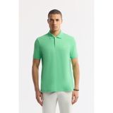Avva Erkek Neon Yeşil Kıvrılmaz Polo Yaka %100 Pamuk Basic Regular Fit T-Shirt B001032 - XL