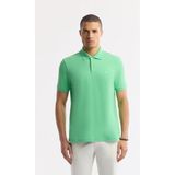 Avva Erkek Neon Yeşil Kıvrılmaz Polo Yaka %100 Pamuk Basic Regular Fit T-Shirt B001032 - XS