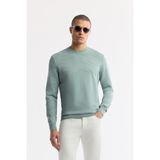 AVVA Erkek Nil Yeşili Bisiklet Yaka Dokulu Rayon Tüylenmeyen Regular Fit Triko Kazak A51Y5022 - 2XL