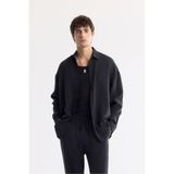 Avva Erkek Oversize Fit Siyah Alttan Britli Yaka Soft Touch Gömlek A51Y2168