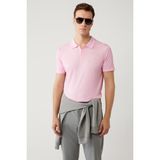 Avva Erkek Pembe 3 Düğmeli Polo Yaka Triko Regular Fit T-Shirt A41Y5067 - Pembe - 2XL