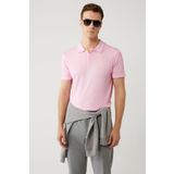 Avva Erkek Pembe 3 Düğmeli Polo Yaka Triko Regular Fit T-Shirt A41Y5067
