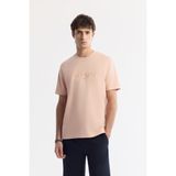 Avva Erkek Pembe Bisiklet Yaka Baskılı Bi-Stretch İnterlok Regular Fit T-Shirt A51Y1132 - 2XL