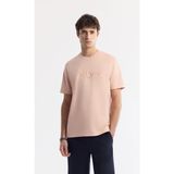 Avva Erkek Pembe Bisiklet Yaka Baskılı Bi-Stretch İnterlok Regular Fit T-Shirt A51Y1132 - XL
