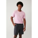 Avva Erkek Pembe Bisiklet Yaka Triko Regular Fit T-Shirt A41Y5074 - Pembe