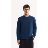 AVVA Erkek Petrol Mavi Bisiklet Yaka Pamuklu Bi-Stretch Basic Regular Fit Sweatshirt A52Y1328 - XS