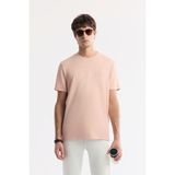 Avva Erkek Pudra Regular Fit Bisiklet Yaka Baskılı Bi Stretch İnterlok T-Shirt A51Y1131 - 2XL