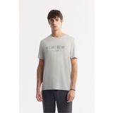Avva Erkek Regular Fit Açık Gri Bisiklet Yaka Baskılı Soft Touch T-Shirt A51Y1138