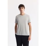 Avva Erkek Regular Fit Açık Gri Bisiklet Yaka Bi-Stretch Soft Touch Basic T-Shirt B001031