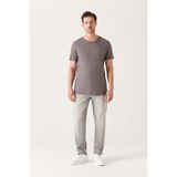 Avva Erkek Regular Fit Antrasit Bisiklet Yaka Soft Touch Basic T-Shirt B001171