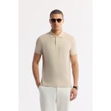 Avva Erkek Regular Fit Bej Kıvrılmaz Polo Yaka %100 Pamuk Basic T-Shirt B001032