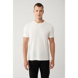 Avva Erkek Regular Fit Beyaz Bisiklet Yaka Bi-Stretch Soft Touch Basic T-Shirt B001031