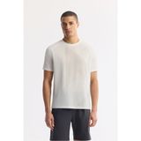 Avva Erkek Regular Fit Beyaz Bisiklet Yaka Desenli Teknik Kumaş T-Shirt A51Y1151