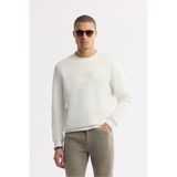 Avva Erkek Regular Fit Ekru Bisiklet Yaka Baskılı Bi-Stretch İnterlok Sweatshirt A51Y1204