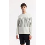 Avva Erkek Regular Fit Ekru Bisiklet Yaka Baskılı Bi-Stretch İnterlok Sweatshirt A51Y1227