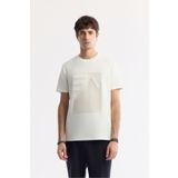 Avva Erkek Regular Fit Ekru Bisiklet Yaka Baskılı Bi-Stretch İnterlok T-Shirt A51Y1072
