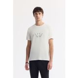 Avva Erkek Regular Fit Ekru Bisiklet Yaka Baskılı Soft Touch T-Shirt A51Y1106