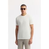 Avva Erkek Regular Fit Ekru Bisiklet Yaka Viskon Karışımlı Jakarlı T-Shirt A51Y1041