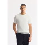 Avva Erkek Regular Fit Ekru Bisiklet Yaka Viskon Karışımlı Triko T-Shirt B005119