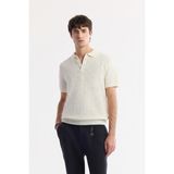 Avva Erkek Regular Fit Ekru Polo Yaka Pamuklu Triko T-Shirt A51Y5040