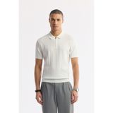 Avva Erkek Regular Fit Ekru Polo Yaka Rayon Triko T-Shirt A51Y5046