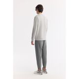 Avva Erkek Regular Fit Gri Bisiklet Yaka Baskılı Bi-Stretch İnterlok Sweatshirt A51Y1204