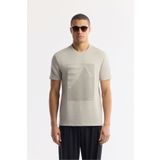 Avva Erkek Regular Fit Gri Bisiklet Yaka Baskılı Bi-Stretch İnterlok T-Shirt A51Y1072