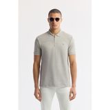 Avva Erkek Regular Fit Gri Polo Yaka Jakarlı Elastan T-Shirt A51Y1059