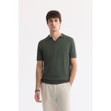 Avva Erkek Regular Fit Haki Polo Yaka Rayon Triko T-Shirt A51Y5015