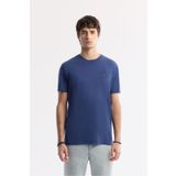 Avva Erkek Regular Fit İndigo Bisiklet Yaka Bi-Stretch Soft Touch Basic T-Shirt B001031