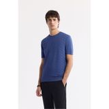 Avva Erkek Regular Fit İndigo Bisiklet Yaka Rayon Triko T-Shirt A51Y5004