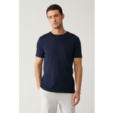 Avva Erkek Regular Fit Lacivert Bisiklet Yaka Soft Touch Basic T-Shirt B001171