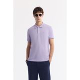 Avva Erkek Regular Fit Lila Kıvrılmaz Polo Yaka %100 Pamuk Basic T-Shirt B001032