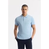 Avva Erkek Regular Fit Mavi Kıvrılmaz Polo Yaka %100 Pamuk Basic T-Shirt B001032